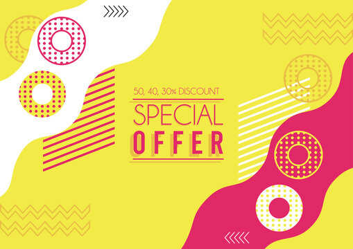 Special Offer Lettering In Yellow Memphis Background