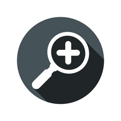 Zoom vector icon, magnify symbol. Plus sign