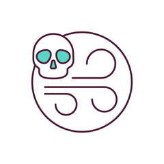 Dangerous air pollutions RGB color icon. Consequences of air pollution. Environmental justice and protection. Worldwide global warming. Climate change. Isolated vector illustration