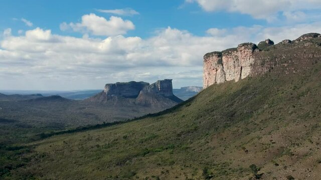 Aerial view of mountains, pai in&aacute;cio and camelo, chapada diamantina, bahia, brazil