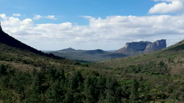 Aerial view of mountains, pai in&aacute;cio and camelo, chapada diamantina, bahia, brazil