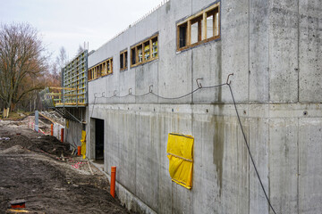 a new house wall built using concrete formwork