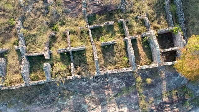 aerial view of old houses in Igatu, bedrock, chapada diamantina, bahia, brazil