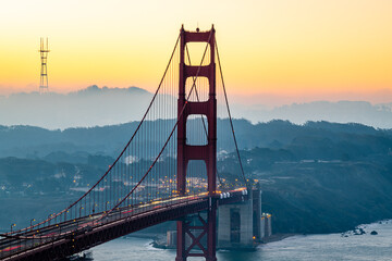 Daybreak over San Francisco from Battery Spencer