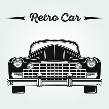 Vintage Car isolated on white background. Vector illustration