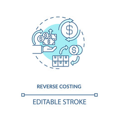 Cost reduction concept icon. Cost reduction strategies idea thin line illustration. Company budget optimization. Profit increase. Vector isolated outline RGB color drawing. Editable stroke