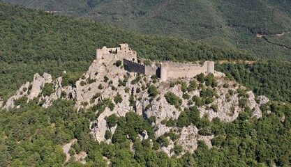 Châteaux cathares et haute-vallée de l'Aude vus du Ciel