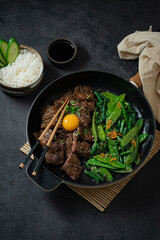Homemade Barbecue Korean Beef Bulgogi, grilled beef steak with spicy sauce - 407307544