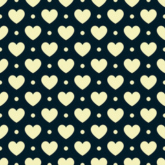 Hearts vector seamless pattern for shirt, panties, tank top or swimsuit, underwear, bedding pillow. Yellow love background. Wedding textile. Fashion design for Valentines day