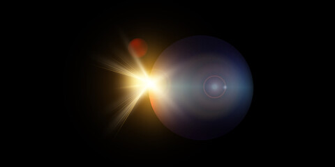 
New star bright sun view from space. Vector illustration of 10 eps.