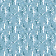 Seamless pattern Trees without leaves. Vector stock illustration eps10.
