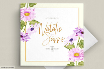 wedding card set with chrysanthemum 