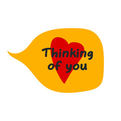 Thinking of you- card.  vector illustration eps10.
