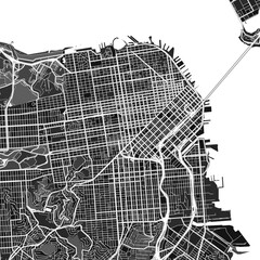SanFrancisco, UnitedStates dark vector art map