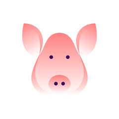 Vector pig in gradient style. Digital art
