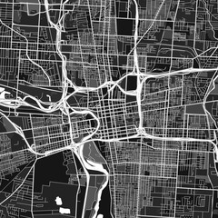 Columbus, UnitedStates dark vector art map