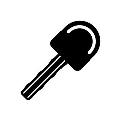 Car key isolated black icon on white background. Unlock sign vector illustration.