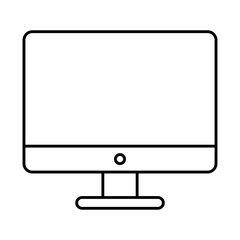 computer monitor icon, line style