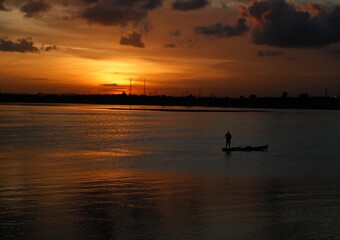sunset on the river