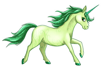 Obraz na płótnie Canvas Green Unicorn