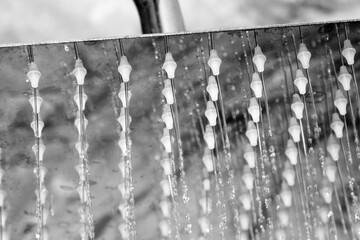 Modern shower closeup at home