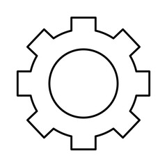 gear wheel icon, line style