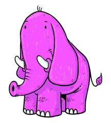 Cute Elephant. Hand drawn illustration of an elephant. Vector EPS. 
