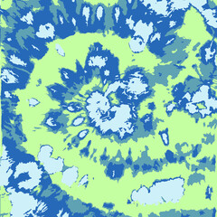 Vector Swirl. Ethnic Print. Blue Hand Drawn Modern Batik. Green Hippie Fabric. Tie Dye Colorful. Batik Brush. Vector Decoration. Tie Dye pattern. Bohemian Art. Summer Fashion.