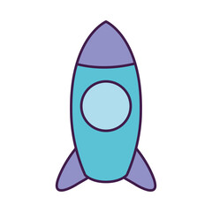 space rocket icon, flat style