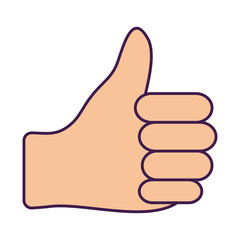 hand with thumb up, flat style