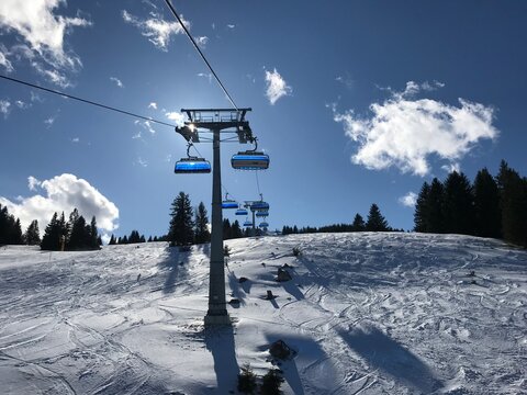 Skigebiet in den bayerischen Alpen in Sudelfeld