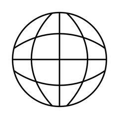 global sphere icon, line style