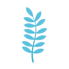 icon of blue branch with leaves, colorful design