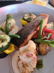 grilled fish with vegetables