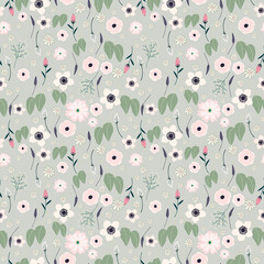 Seamless floral pattern, seamless template, vintage style - 407319362