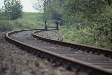 Fototapeta premium An einer stillgelegten Eisenbahnstrecke in Oberhessen