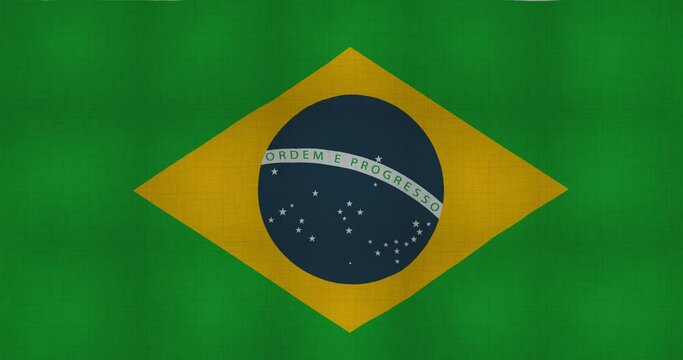 animation of the flag of Brazil waving in the wind