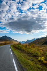 Majestic mountains next to a road in Norway