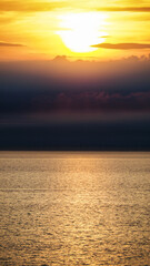 Perfect sunset on the opened sea