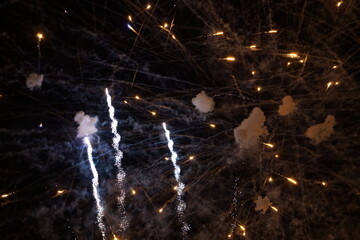 Sky night on fire - fireworks