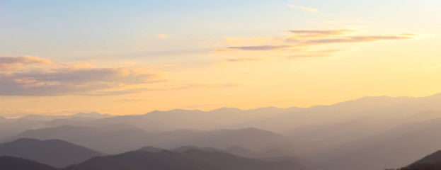 Foggy Smoky Mountain sunset 