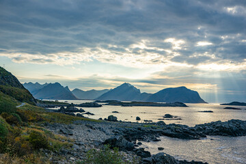 Sunset over the islands of Vesterålen