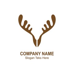 Deer antler logo icon illustration design vector