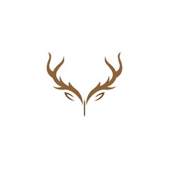 Deer antler logo icon illustration design vector