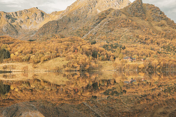 Reflection from mountain in the water
