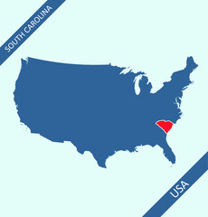 South Carolina location on USA map