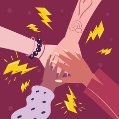 Girl power hands support vector design