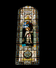 Beautiful mosaic inside a Catholic church in a small town Sombor, Serbia, Editorial shot taken on  24.03.2017.