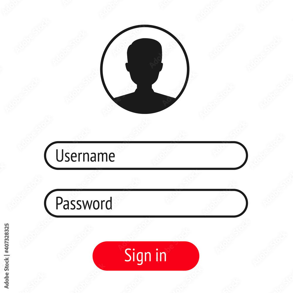 Poster interface. username and password to login. data for authorization. log in to my personal account.