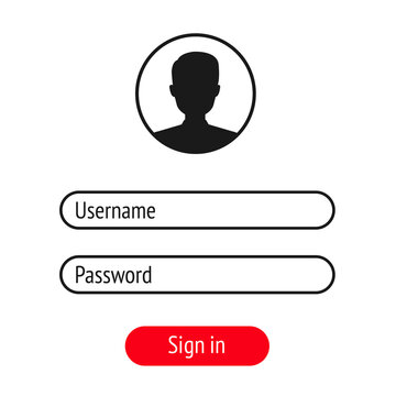 Interface. Username and password to login. Data for authorization. Log in to my personal account.